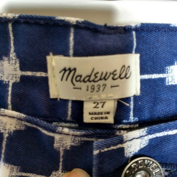 Madewell Women's Size 27 Blue and White Shorts - Picture 3 of 8